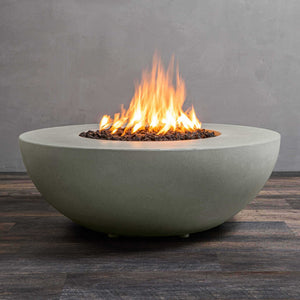 45" Round Gravity Concrete (GFRC) Fire Pit - Natural Gas - Flame Sense with Spark Ignition System - Natural Gray by Starfire Designs