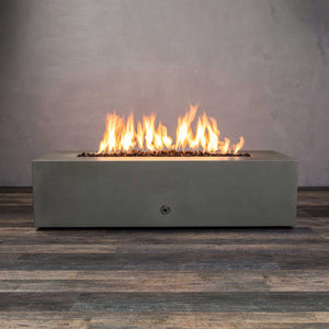 60" x 24" Rectangle Gravity Concrete (GFRC) Fire Pit - Natural Gas - 110V Electronic Ignition System - Brown by Starfire Designs