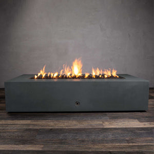 72" x 38" Rectangle Gravity Concrete (GFRC) Fire Pit - Natural Gas - 110V CSA On/Off Electronic Ignition System - Graphite by Starfire Designs