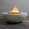 45" Round Gravity Concrete (GFRC) Fire Pit - Natural Gas - Flame Sense with Spark Ignition System - Natural Gray by Starfire Designs