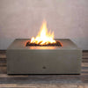45" Square Gravity Concrete (GFRC) Fire Pit - Propane Gas Hardline - 110V CSA On/Off Electronic Ignition System - Brown by Starfire Designs