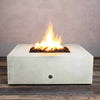 45" Square Gravity Concrete (GFRC) Fire Pit - Natural Gas - Match Lit Ignition - White by Starfire Designs