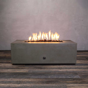 48" x 32" Rectangle Gravity Concrete (GFRC) Fire Pit - 110V Electronic Ignition System- Propane Gas Hardline - Brown by Starfire Designs