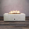 48" x 32" Rectangle Gravity Concrete (GFRC) Fire Pit - Natural Gas - 110V CSA Hi/Lo Electronic Ignition System w/Bluetooth & Handheld Remote - White by Starfire Designs
