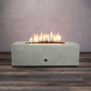 48" x 32" Rectangle Gravity Concrete (GFRC) Fire Pit - Propane Gas Hardline - Flame Sense with Spark Ignition System - Natural Gray by Starfire Designs
