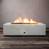 60" x 32" Rectangle Gravity Concrete (GFRC) Fire Pit - Propane Gas Hardline - Match Lit Ignition - White by Starfire Designs