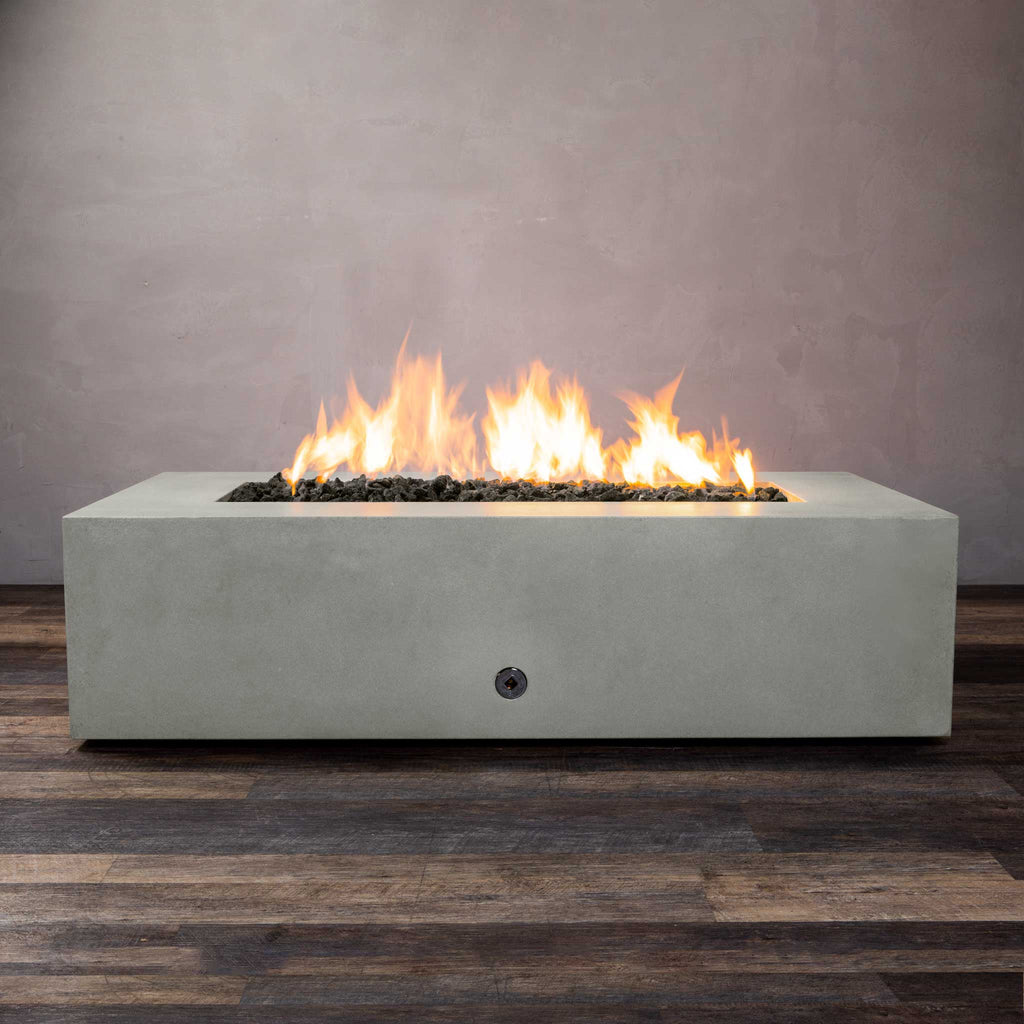 60" x 32" Rectangle Gravity Concrete (GFRC) Fire Pit - Natural Gas - Match Lit Ignition - Natural Gray by Starfire Designs