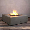 45" Square Gravity Concrete (GFRC) Fire Pit - Propane Gas Hardline - 110V CSA On/Off Electronic Ignition System - Brown by Starfire Designs