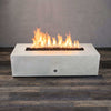 60" x 24" Rectangle Gravity Concrete (GFRC) Fire Pit - Propane Gas Hardline - 110V CSA On/Off Electronic Ignition System - White by Starfire Designs