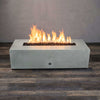 60" x 24" Rectangle Gravity Concrete (GFRC) Fire Pit - Propane Gas Hardline - 110V CSA Hi/Lo Electronic Ignition System w/Bluetooth & Handheld Remote - Natural Gray by Starfire Designs