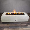 72" x 38" Rectangle Gravity Concrete (GFRC) Fire Pit - Natural Gas - 110V CSA Hi/Lo Electronic Ignition System w/Bluetooth & Handheld Remote - White by Starfire Designs
