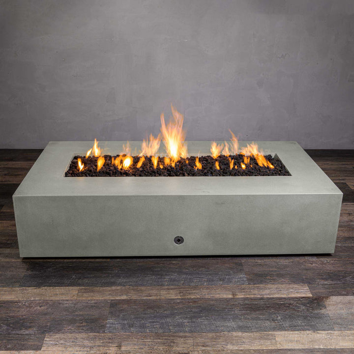 72" x 38" Rectangle Gravity Concrete (GFRC) Fire Pit - Natural Gas - 110V CSA On/Off Electronic Ignition System - Natural Gray by Starfire Designs