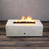 48" x 32" Rectangle Gravity Concrete (GFRC) Fire Pit - Natural Gas - 110V CSA Hi/Lo Electronic Ignition System w/Bluetooth & Handheld Remote - White by Starfire Designs