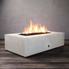 60" x 32" Rectangle Gravity Concrete (GFRC) Fire Pit - Propane Gas Hardline - Match Lit Ignition - White by Starfire Designs