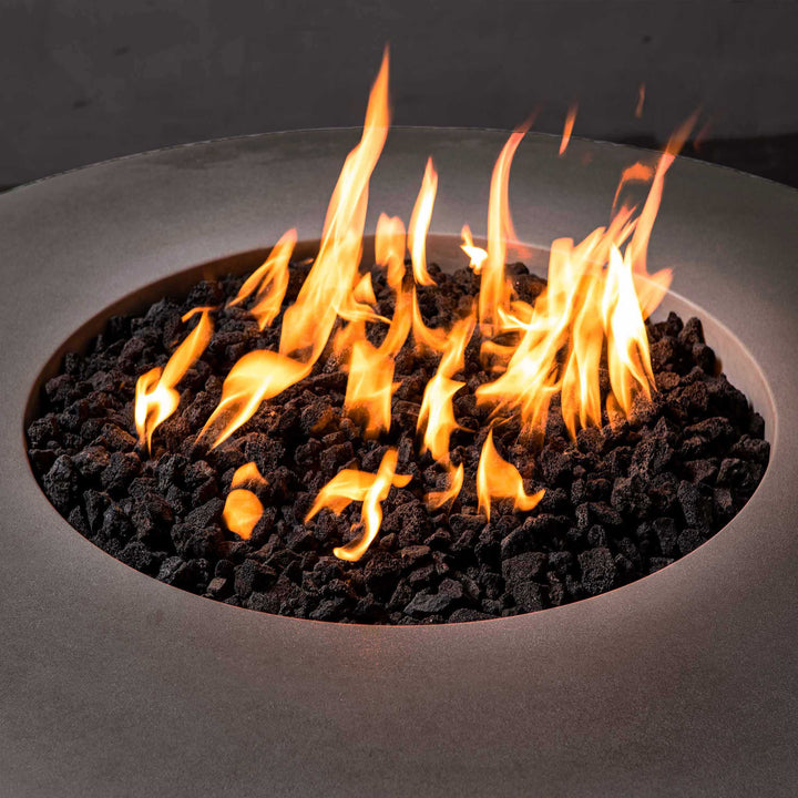 45" Round Gravity Concrete (GFRC) Fire Pit - Natural Gas - 110V CSA On/Off Electronic Ignition System - Brown by Starfire Designs
