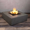 45" Square Gravity Concrete (GFRC) Fire Pit - Propane Gas Hardline - 110V CSA On/Off Electronic Ignition System - Brown by Starfire Designs