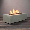 60" x 24" Rectangle Gravity Concrete (GFRC) Fire Pit - Propane Gas Hardline - 110V CSA Hi/Lo Electronic Ignition System w/Bluetooth & Handheld Remote - Natural Gray by Starfire Designs