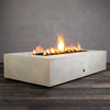 72" x 38" Rectangle Gravity Concrete (GFRC) Fire Pit - Natural Gas - 110V CSA Hi/Lo Electronic Ignition System w/Bluetooth & Handheld Remote - White by Starfire Designs