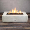60" x 32" Rectangle Gravity Concrete (GFRC) Fire Pit - Propane Gas Hardline - Match Lit Ignition - White by Starfire Designs