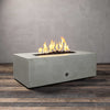 48" x 32" Rectangle Gravity Concrete (GFRC) Fire Pit - Propane Gas Hardline - Flame Sense with Spark Ignition System - Natural Gray by Starfire Designs