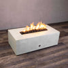 48" x 32" Rectangle Gravity Concrete (GFRC) Fire Pit - Natural Gas - 110V CSA Hi/Lo Electronic Ignition System w/Bluetooth & Handheld Remote - White by Starfire Designs