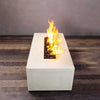 48" x 32" Rectangle Gravity Concrete (GFRC) Fire Pit - Natural Gas - 110V CSA Hi/Lo Electronic Ignition System w/Bluetooth & Handheld Remote - White by Starfire Designs