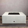 45" Square Gravity Concrete (GFRC) Fire Pit - Natural Gas - Match Lit Ignition - White by Starfire Designs
