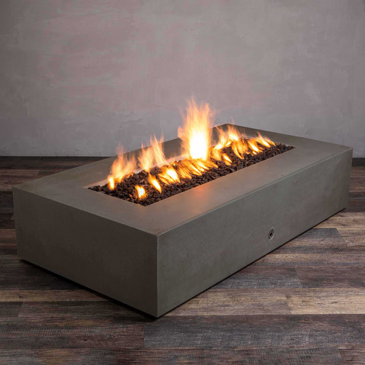 72" x 38" Rectangle Gravity Concrete (GFRC) Fire Pit - Natural Gas - Push Button Spark Ignition - Brown by Starfire Designs