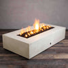 72" x 38" Rectangle Gravity Concrete (GFRC) Fire Pit - Natural Gas - 110V CSA Hi/Lo Electronic Ignition System w/Bluetooth & Handheld Remote - White by Starfire Designs