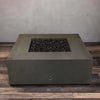 45" Square Gravity Concrete (GFRC) Fire Pit - Propane Gas Hardline - 110V CSA On/Off Electronic Ignition System - Brown by Starfire Designs