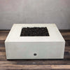 45" Square Gravity Concrete (GFRC) Fire Pit - Natural Gas - Match Lit Ignition - White by Starfire Designs