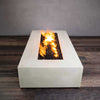 72" x 38" Rectangle Gravity Concrete (GFRC) Fire Pit - Natural Gas - 110V CSA Hi/Lo Electronic Ignition System w/Bluetooth & Handheld Remote - White by Starfire Designs