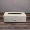 48" x 32" Rectangle Gravity Concrete (GFRC) Fire Pit - Natural Gas - 110V CSA Hi/Lo Electronic Ignition System w/Bluetooth & Handheld Remote - White by Starfire Designs