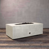 48" x 32" Rectangle Gravity Concrete (GFRC) Fire Pit - Natural Gas - 110V CSA Hi/Lo Electronic Ignition System w/Bluetooth & Handheld Remote - White by Starfire Designs