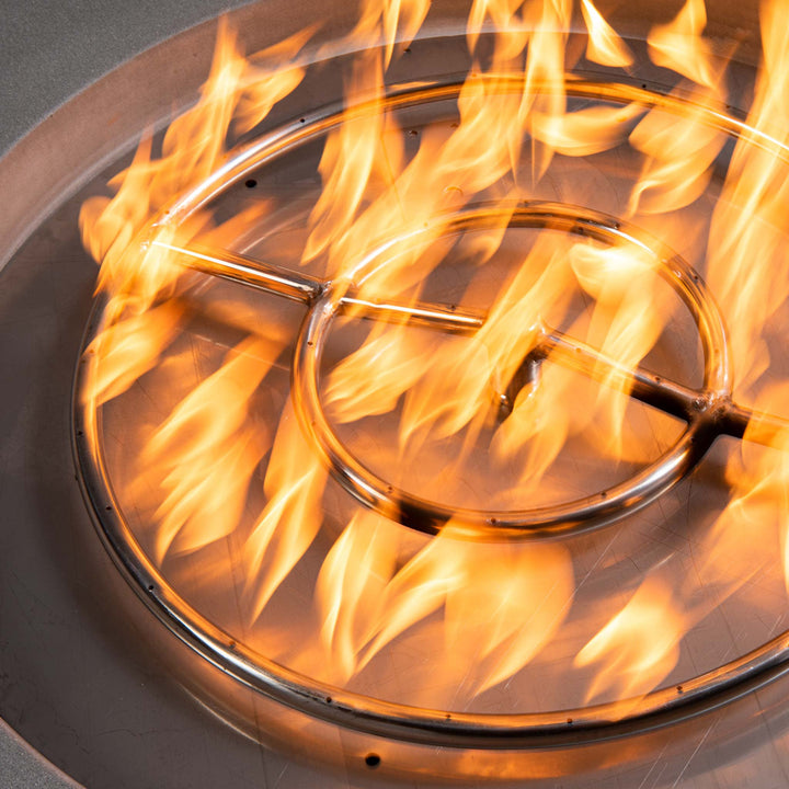 45" Round Gravity Concrete (GFRC) Fire Pit - Natural Gas - Match Lit Ignition - Graphite by Starfire Designs
