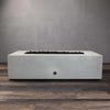 60" x 32" Rectangle Gravity Concrete (GFRC) Fire Pit - Propane Gas Hardline - Match Lit Ignition - White by Starfire Designs