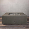 45" Square Gravity Concrete (GFRC) Fire Pit - Propane Gas Hardline - 110V CSA On/Off Electronic Ignition System - Brown by Starfire Designs