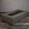 72" x 38" Rectangle Gravity Concrete (GFRC) Fire Pit - Natural Gas - 110V Electronic Ignition System - Brown by Starfire Designs