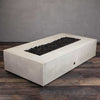 72" x 38" Rectangle Gravity Concrete (GFRC) Fire Pit - Natural Gas - 110V CSA Hi/Lo Electronic Ignition System w/Bluetooth & Handheld Remote - White by Starfire Designs