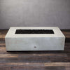60" x 32" Rectangle Gravity Concrete (GFRC) Fire Pit - Propane Gas Hardline - Match Lit Ignition - White by Starfire Designs