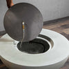45" Round Gravity Concrete (GFRC) Fire Pit - Natural Gas - 110V Electronic Ignition System - White by Starfire Designs