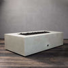 60" x 32" Rectangle Gravity Concrete (GFRC) Fire Pit - Propane Gas Hardline - Match Lit Ignition - White by Starfire Designs