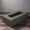 60" x 32" Rectangle Gravity Concrete (GFRC) Fire Pit - Natural Gas - 110V CSA Hi/Lo Electronic Ignition System w/Bluetooth & Handheld Remote - Brown by Starfire Designs