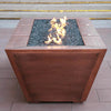 Large 10ft Copper Spartan Gas Fire Pit by Starfire Designs in a commercial setting, ideal for upscale outdoor spaces with a hammered copper finish