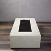 60" x 32" Rectangle Gravity Concrete (GFRC) Fire Pit - Propane Gas Hardline - Match Lit Ignition - White by Starfire Designs