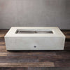 60" x 32" Rectangle Gravity Concrete (GFRC) Fire Pit - Propane Gas Hardline - Match Lit Ignition - White by Starfire Designs