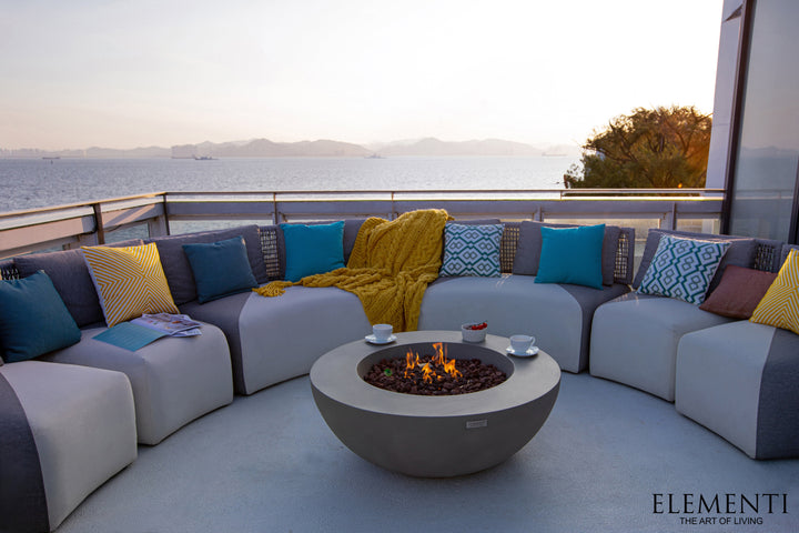 42" Round Lunar Concrete Fire Bowl by Elementi