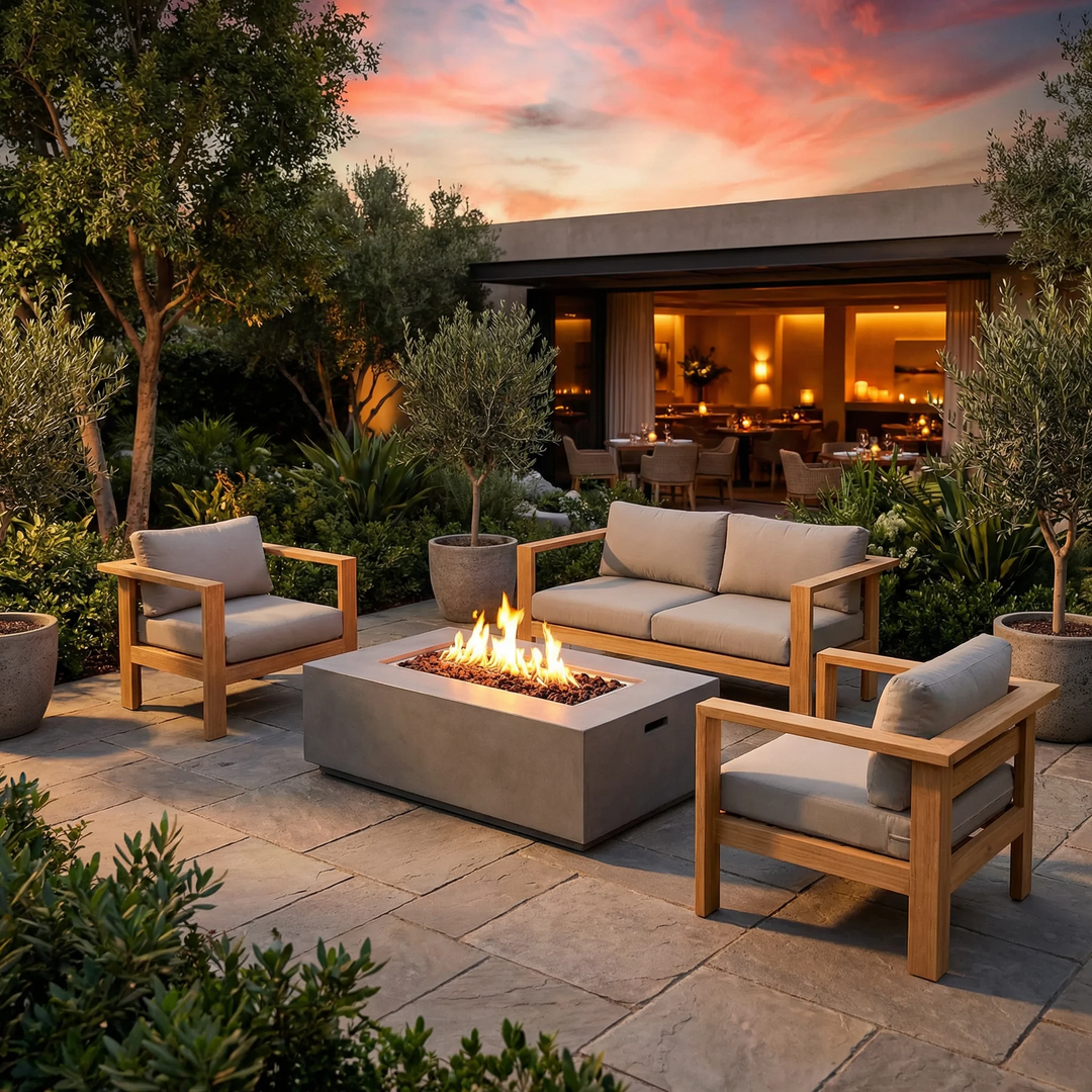 Ando 4-Piece Deep Seating Loveseat Set with Fire Pit