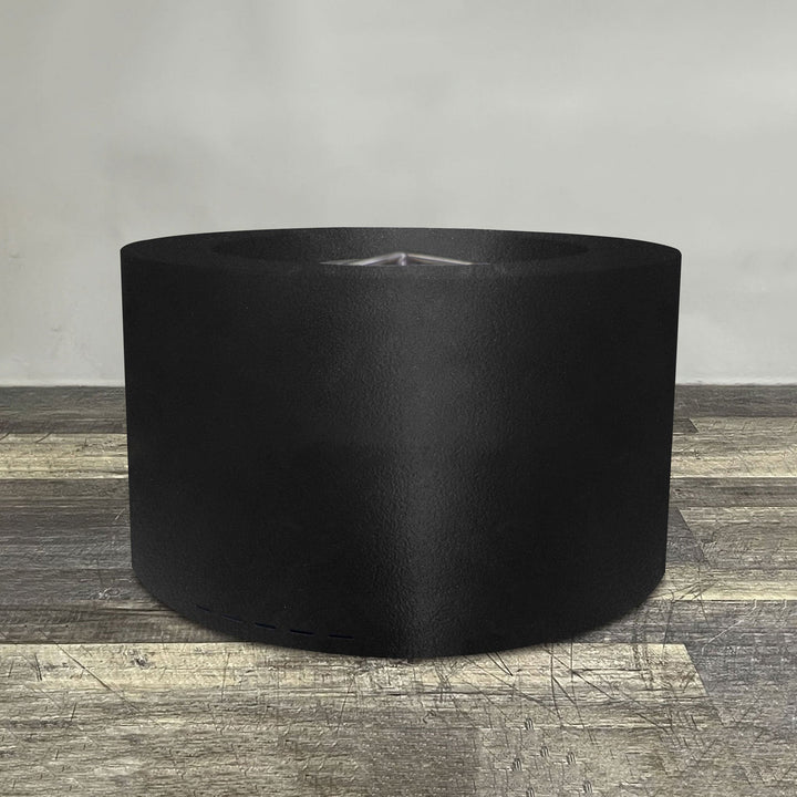 36" Round Gravity Powder Coated Steel Fire Pit - Propane Gas Hardline - Match Lit - Black Hammertone by Starfire Designs