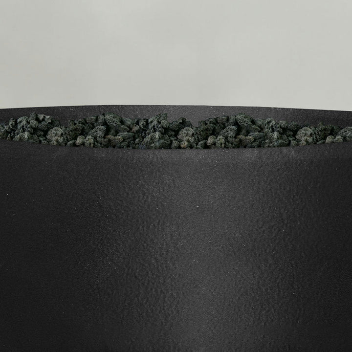 36" Round Gravity Powder Coated Steel Fire Pit - Propane Gas Hardline - Match Lit - Black Hammertone by Starfire Designs